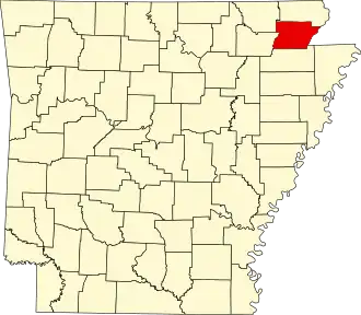 Locatie van Greene County in Arkansas