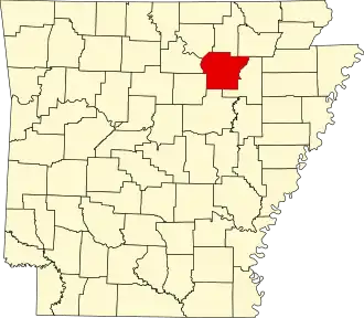 Locatie van Independence County in Arkansas