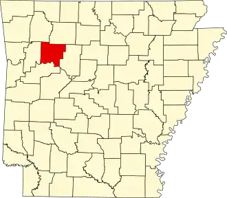Locatie van Johnson County in Arkansas
