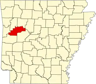 Locatie van Logan County in Arkansas