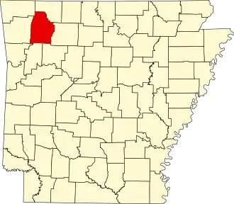 Locatie van Madison County in Arkansas