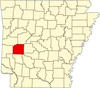 Locatie van Montgomery County in Arkansas