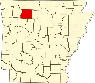 Locatie van Newton County in Arkansas