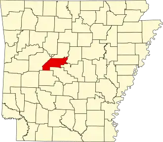 Locatie van Perry County in Arkansas