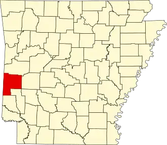 Locatie van Polk County in Arkansas