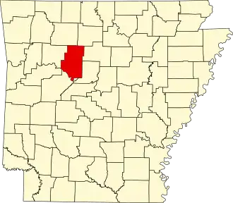 Locatie van Pope County in Arkansas