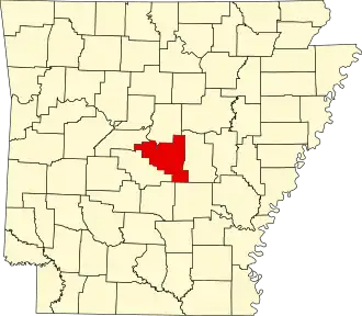 Locatie van Pulaski County in Arkansas
