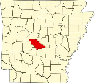 Locatie van Saline County in Arkansas