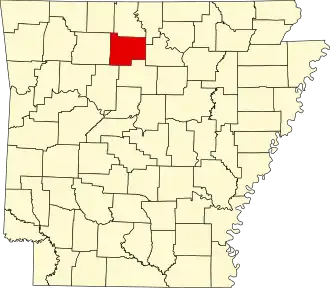 Locatie van Searcy County in Arkansas
