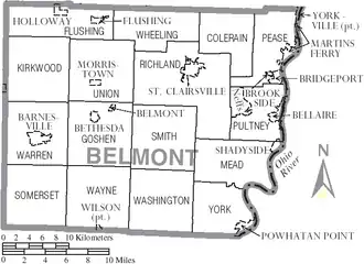 Kaart van Belmont County