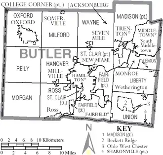 Kaart van Butler County