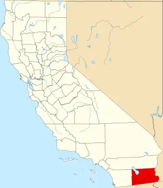 Locatie van Imperial County in Californië