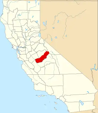 Locatie van Madera County in Californië