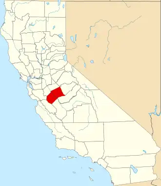 Locatie van Merced County in Californië