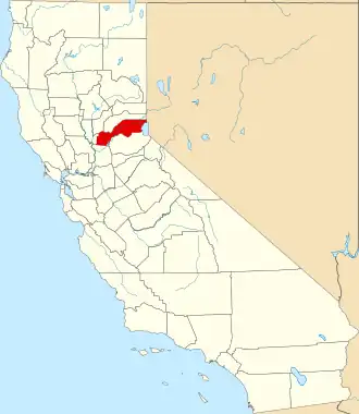 Locatie van Placer County in Californië