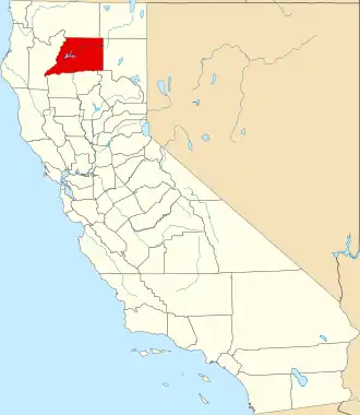 Locatie van Shasta County in Californië