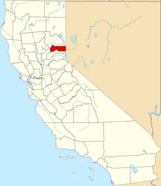 Locatie van Sierra County in Californië