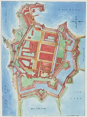 Kaart van Colombo Fort door J.L.K. van Dort, 1888