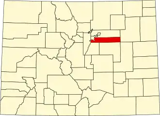 Locatie van Arapahoe County in Colorado