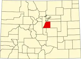 Locatie van Douglas County in Colorado