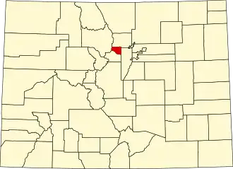 Locatie van Gilpin County in Colorado
