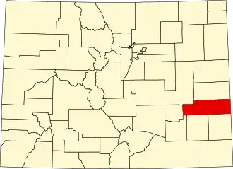 Locatie van Kiowa County in Colorado