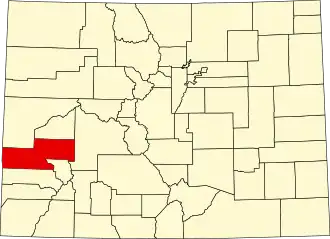 Locatie van Montrose County in Colorado