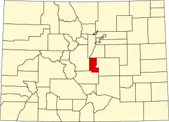 Locatie van Teller County in Colorado