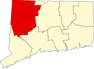 Locatie van Litchfield County in Connecticut
