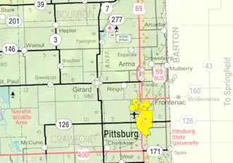 Kaart van Crawford County