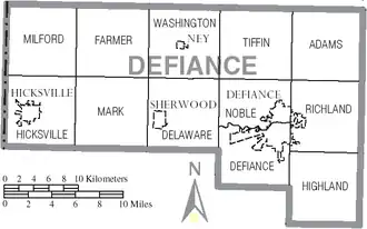 Kaart van Defiance County