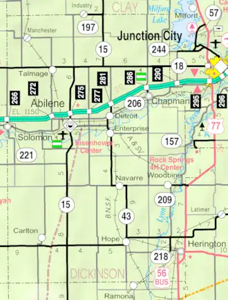 Kaart van Dickinson County