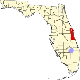 Locatie van Brevard County in Florida