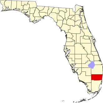 Locatie van Broward County in Florida