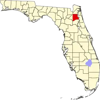 Locatie van Clay County in Florida
