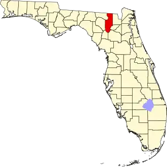 Locatie van Columbia County in Florida
