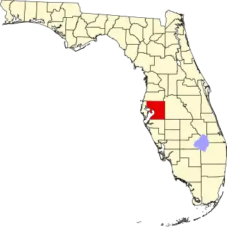 Locatie van Hillsborough County in Florida