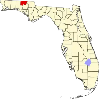 Locatie van Holmes County in Florida