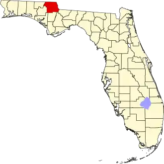 Locatie van Jackson County in Florida