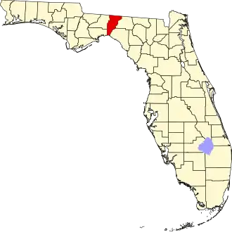 Locatie van Jefferson County in Florida