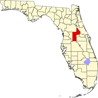 Locatie van Lake County in Florida