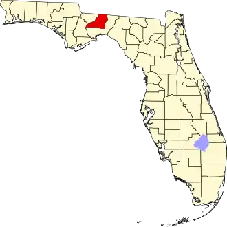 Locatie van Leon County in Florida