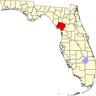Locatie van Levy County in Florida