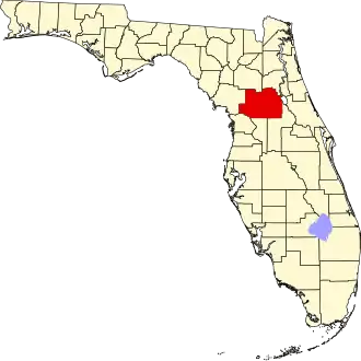 Locatie van Marion County in Florida