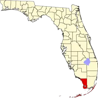 Locatie van Monroe County in Florida
