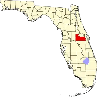 Locatie van Orange County in Florida