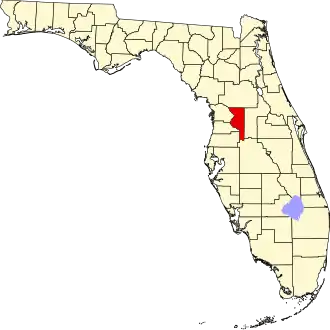 Locatie van Sumter County in Florida