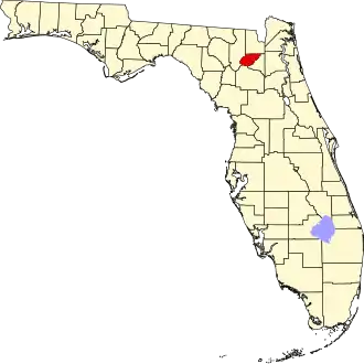 Locatie van Union County in Florida