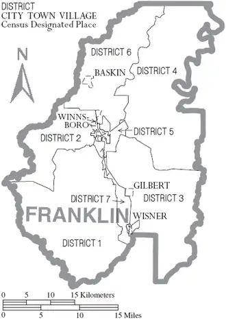 Kaart van Franklin Parish