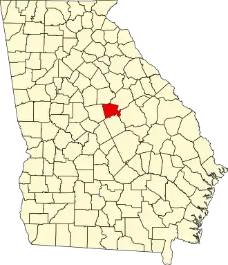 Locatie van Baldwin County in Georgia
